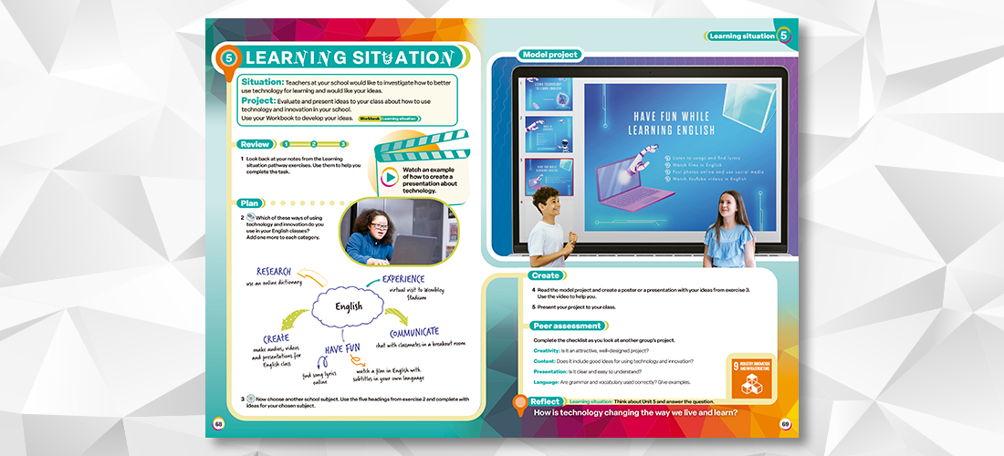 Motivation In Unique, the learning situation page includes choice in pathways and project formats to foster student agency and motivation.