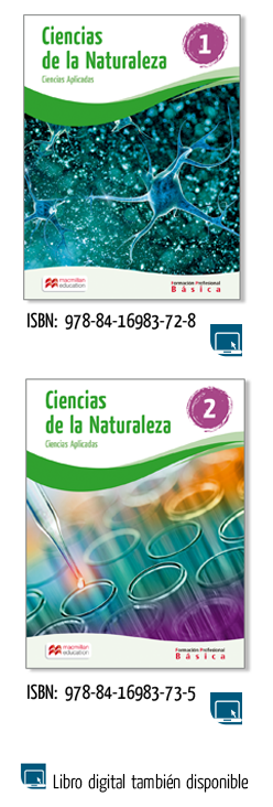 Imagen de libros de texto 'Ciencias de la Naturaleza' con dos versiones.
ISBN: 978-84-16983-72-8
ISBN: 978-84-16983-73-5
Libro digital también disponible