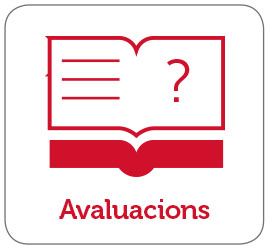 Icona d'avaluació amb un llibre obert i un signe de interrogació.