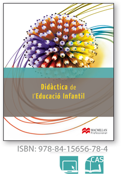 Imatge d’un virus amb colors brillants, amb el text Didáctica de l'Educació Infantil a la part superior i Macmillan Professional a la part inferior.