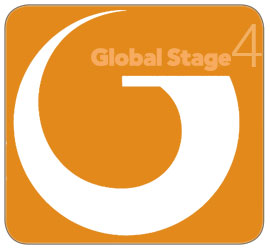 Image of a circular logo, with a large orange G surrounded by a white line. The text Global Stage 4 appears below the G.