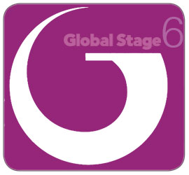 Image of a magenta circular logo with the letter G in the center and the number 6 on the top right. The text Global Stage is located within the circle.