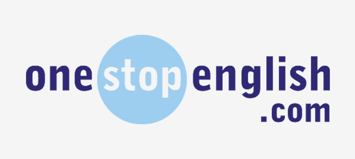 Imagen con el logotipo one stop english.com sobre un fondo blanco. El texto one stop english aparece en azul, y english.com en azul más pequeño.
