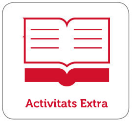 Icona d’un llibre obert amb el text Activitats Extra sota.