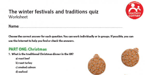 The winter festivals and traditions quiz